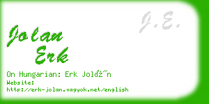 jolan erk business card